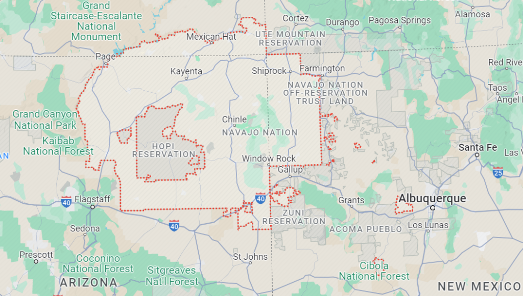 Navajo Nation Google Map